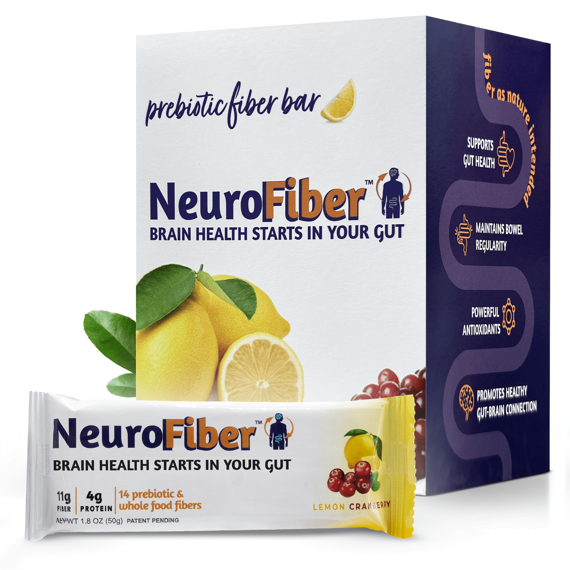 Lemon Cranberry Box: 14 bars - NeuroFiber
