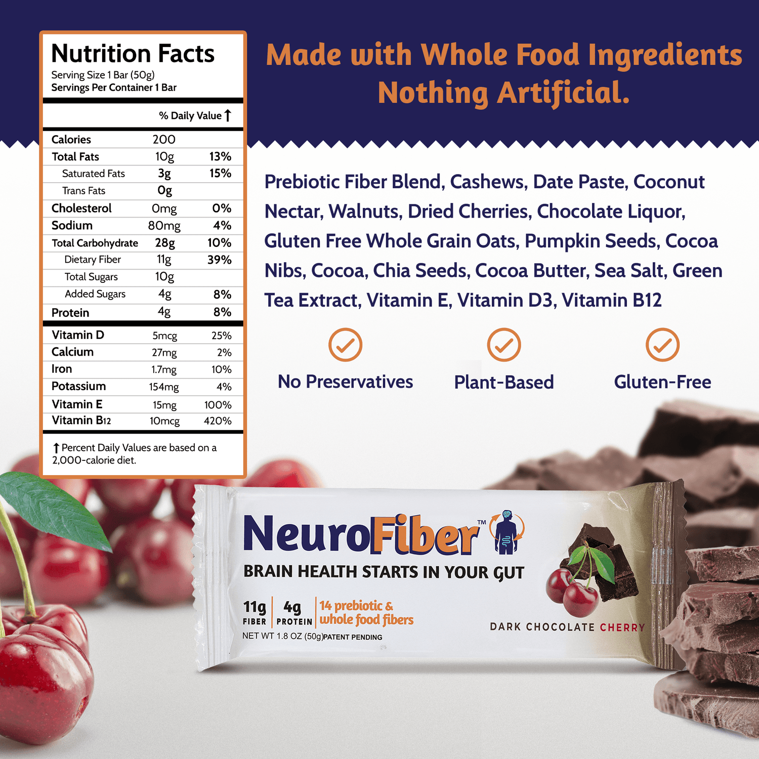 Chocolate Cherry Box: 14 bars - NeuroFiber