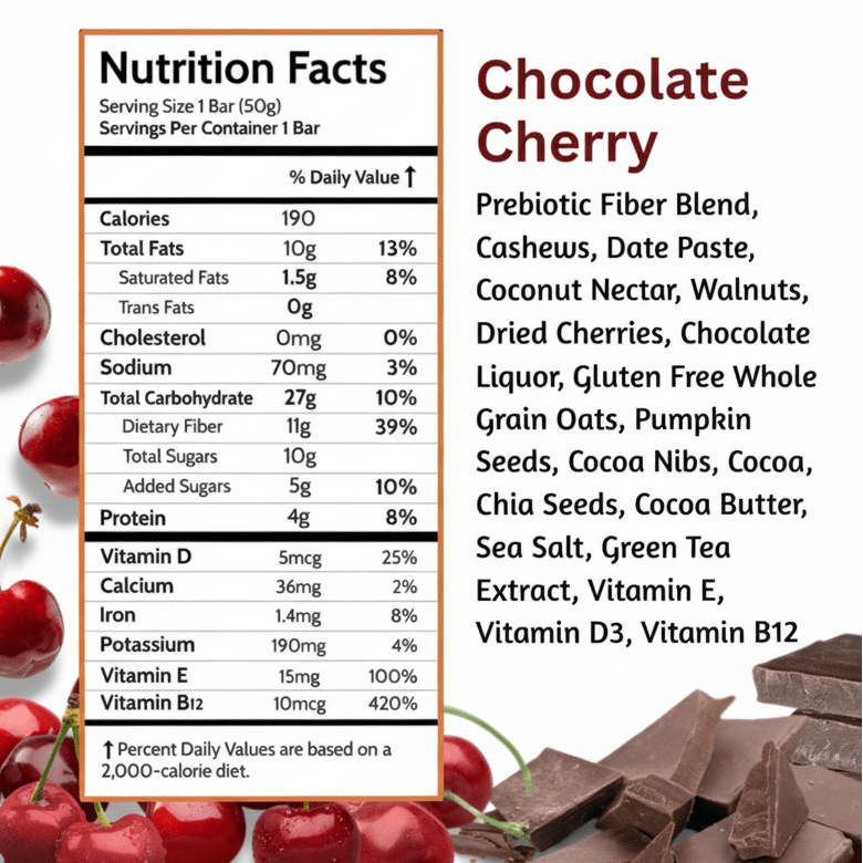 Chocolate Cherry Box: 14 bars - NeuroFiber