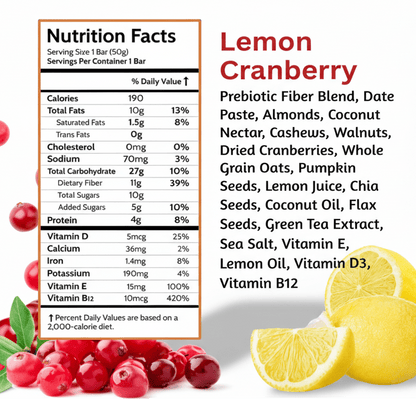 Lemon Cranberry Box: 14 bars - NeuroFiber